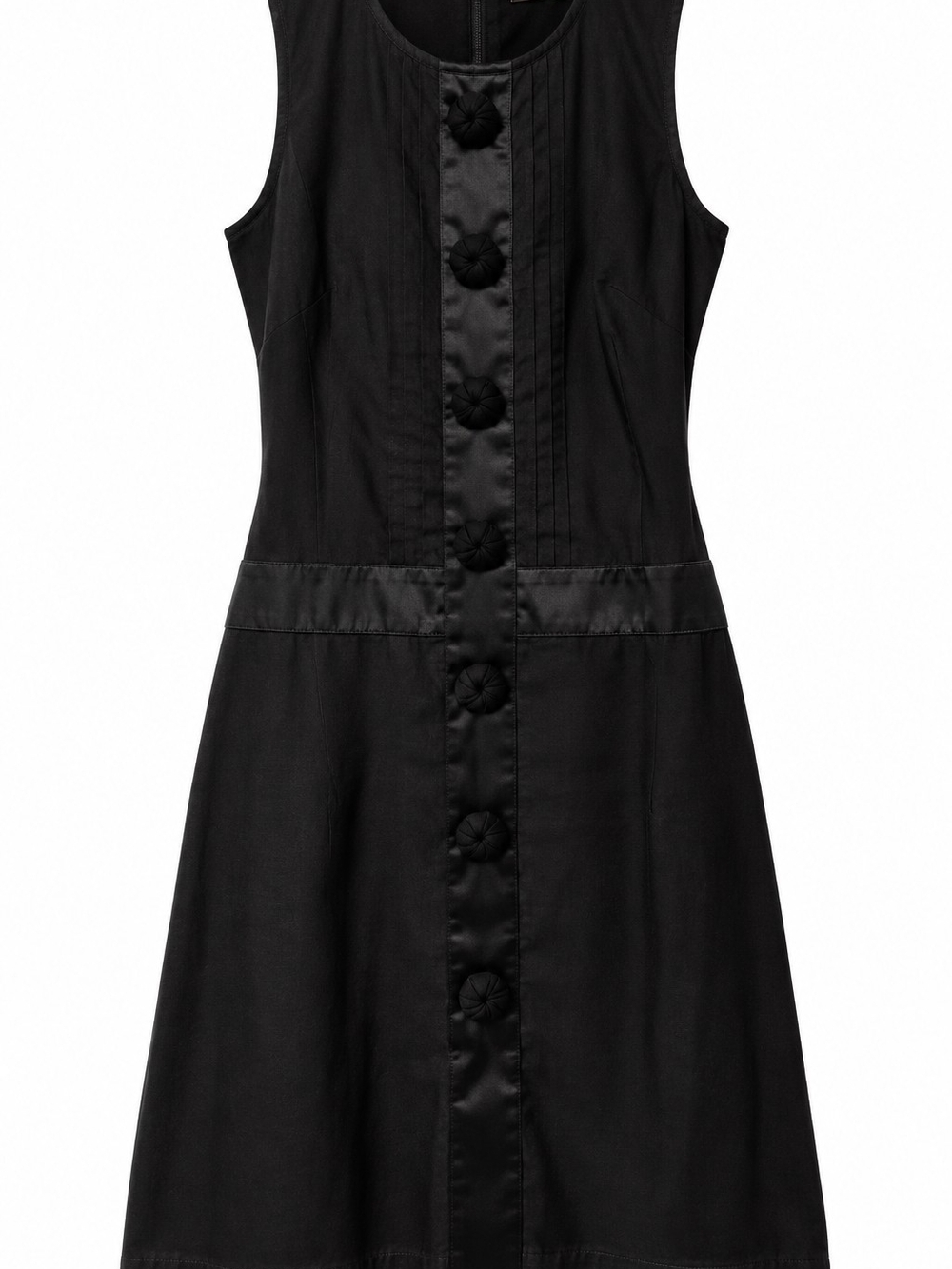 Reiss Aries Black Cotton Silk Rosette Dress UK 10